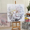 Obraz Kwiat „Biała” – Ręcznie Malowane Kwiatowe Obrazy